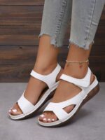 Women's Summer Platform Wedge Hook And Loop Sandals, Flat Sandals - Image 3